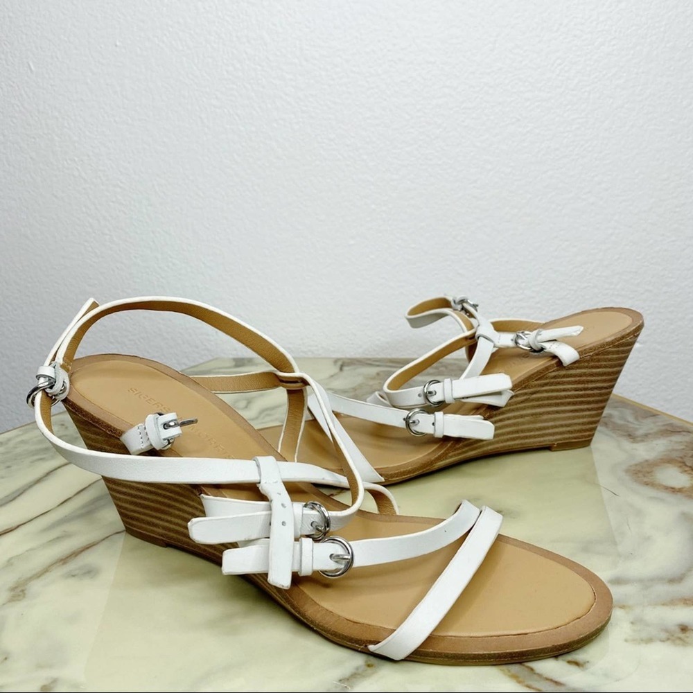 Sigerson Morrison White Strappy Wedges - Picture 3 of 8